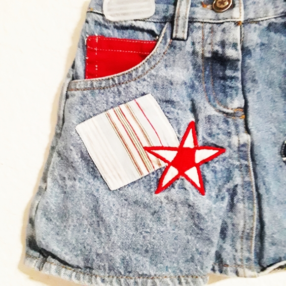 Patriotic Denim Skirt July 4th Jean Skirt - Picture 5 of 8